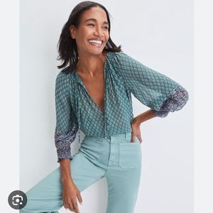 veronica beard // amato silk blouse top size 00